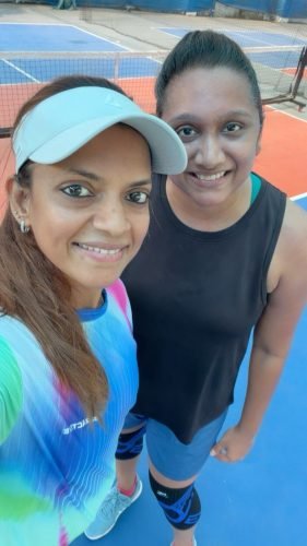 Selfie with pickleball coach Priyanka